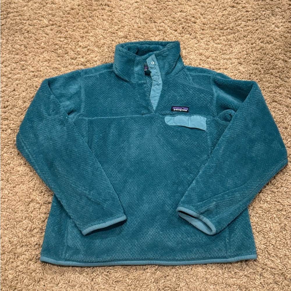 Patagonia fleece-teal, Size Woman’s Small